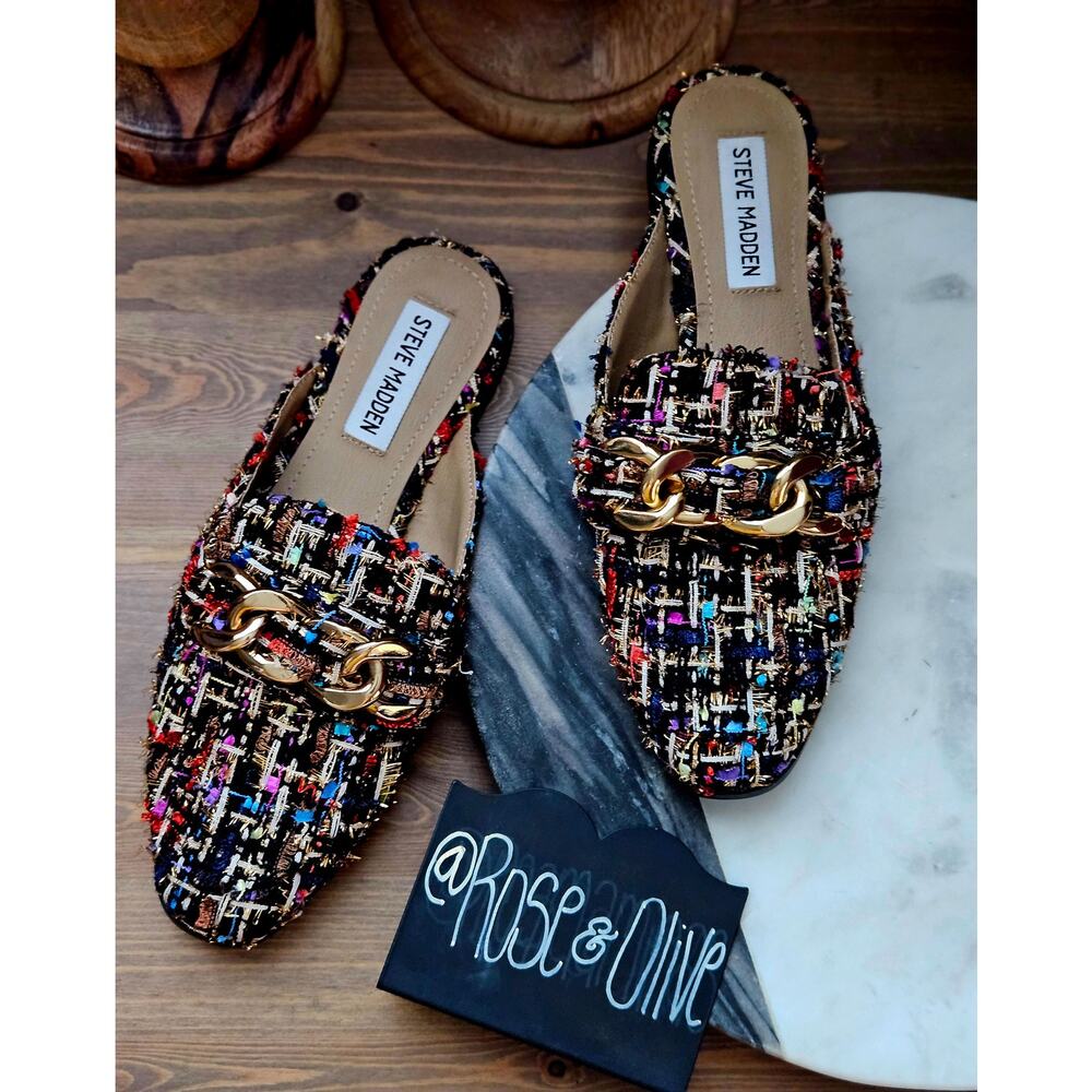 Steve Madden Cassady Tweed Loafer Mules